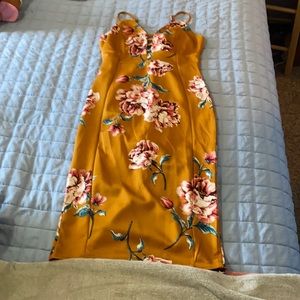 Dark orange floral dress size small